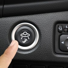 Listing image for Funny UFO Car Button Sticker (2 Pack) – Blank Switch Decal Prank Interior