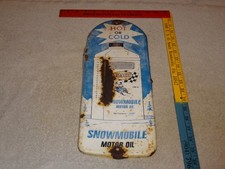 Listing image for VINTAGE ORIGINAL AMALIE SNOWMOBILE MOTOR OIL 16" METAL GASOLINE THERMOMETER SIGN