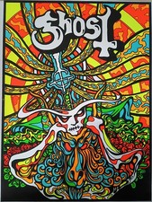 Listing image for Ghost Seven Inches of Satanic Panic Black light Poster Limited Edition velvet