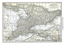 Listing image for Ontario Province Map Poster Vintage Canadian Wall Art- 16x12/20x16/24x18/36x24