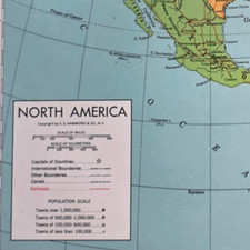 Listing image for NORTH AMERICA Map United States Canada Mexico Arctic 1940 Vintage Atlas Map