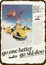 Listing image for 1970 SKI-DOO SNOWMOBILE & Reindeer Vintage-Look DECORATIVE REPLICA METAL SIGN