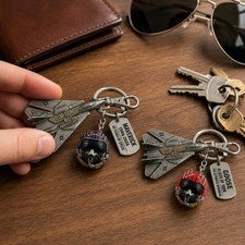 Listing image for Top Gun40th Anniversary Keychain Fighter Jet Pilot Helmet Collectible Gift Metal