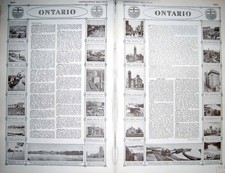 Listing image for Original Old Vintage Print Map 1922 Ontario Toronto Canada Niagara Port Arthur