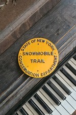 Listing image for Vintage Snowmobile Trail Metal Sign New York Conservation Department RARE USA