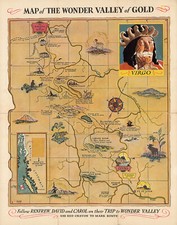 Listing image for Pictorial Map of the Wonder Valley of Gold Yukon Territory Wall Art Poster Print